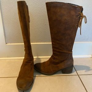 Born brown leather knee length boots